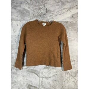 J Crew Teddie Merino Wool Blend Sweater Women's XS Brown Casual Crewneck